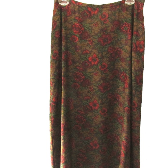 VTG Ralph Lauren Midi A-line Silk Skirt, Size 14 - Picture 1 of 8